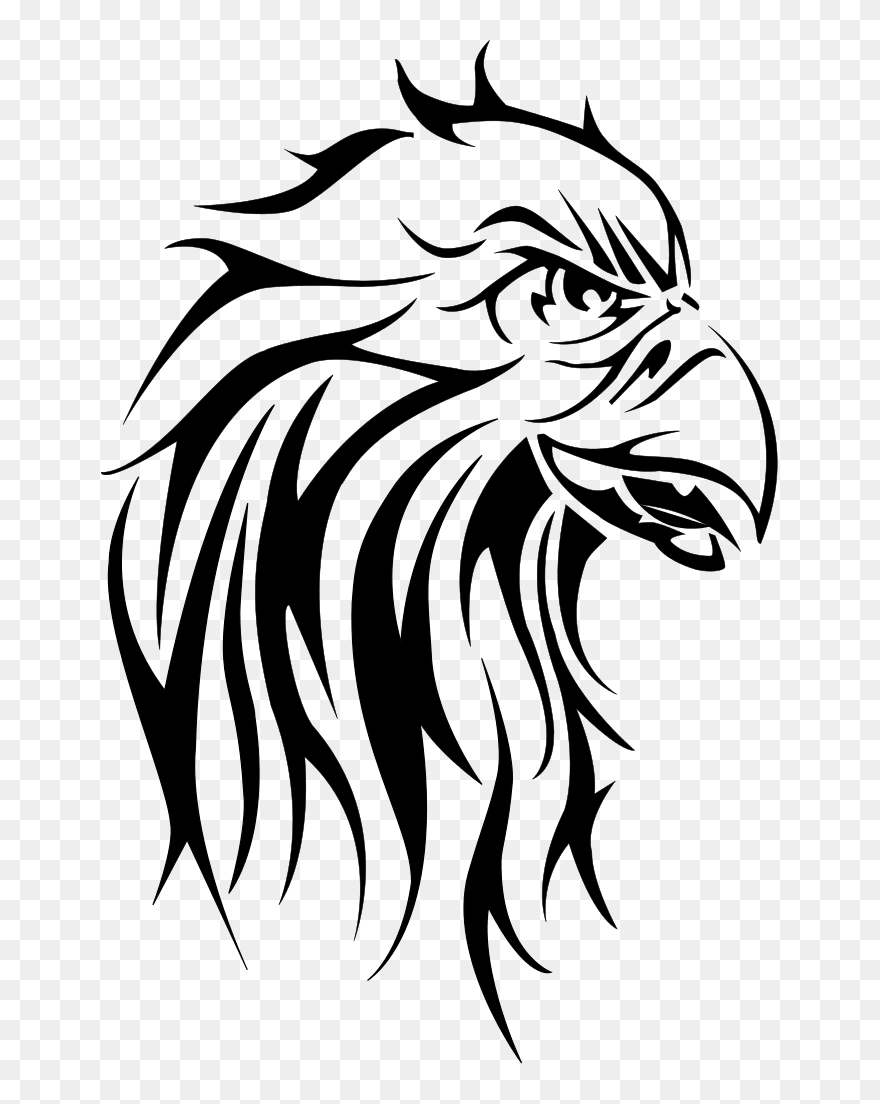 Transparent Eagle Head Clipart Black And White - Tribal Eagle Tattoos - Png Download