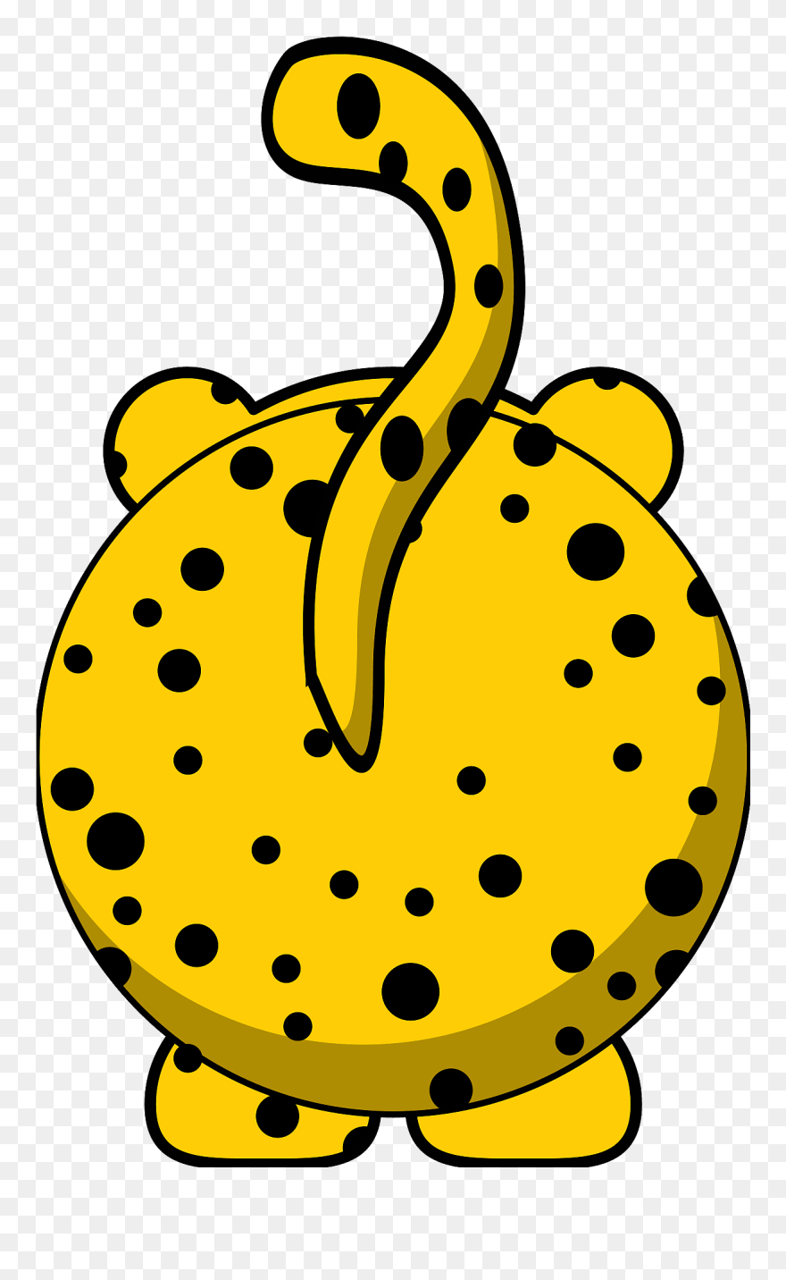 Cheetah Back View Clipart - Cartoon Cheetah Clip Art Free - Png Download