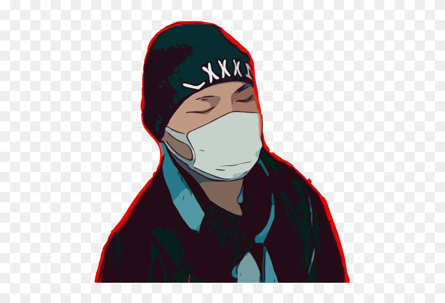 Man In Medical Mask Thinking - Man Medical Mask Png Clipart