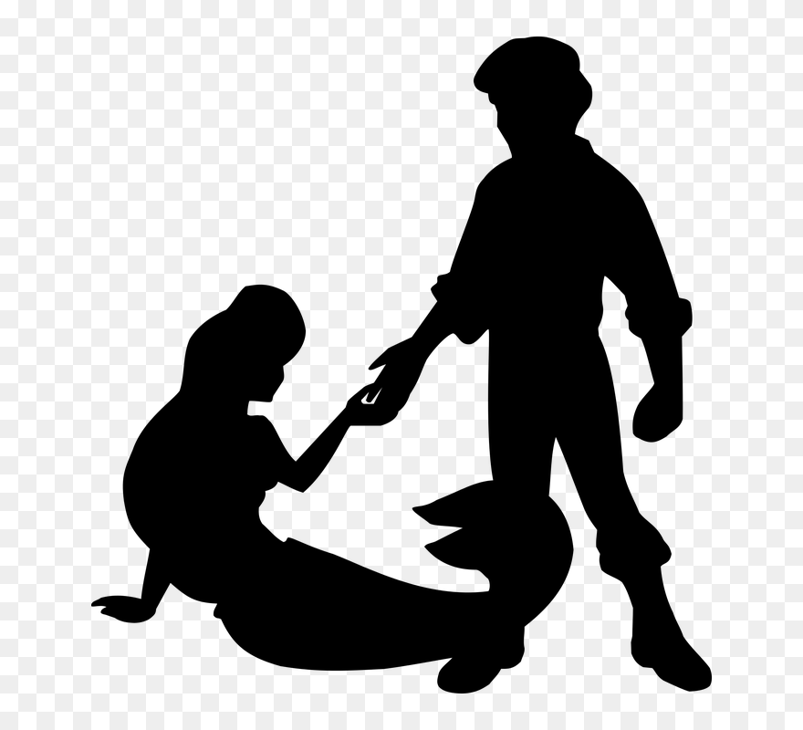 Couple Disney Mermaid - Disney Silhouette Little Mermaid Clipart