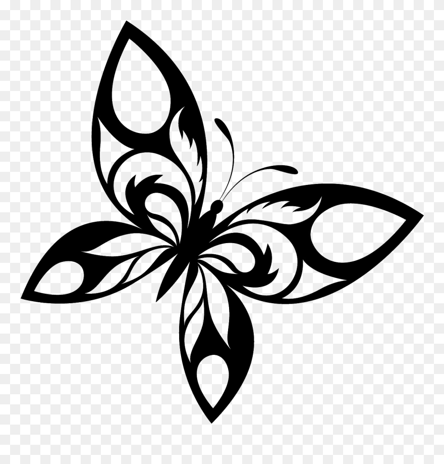 Butterfly Tattoo Designs Black Png Clipart - Butterfly Tattoo Png Transparent Png