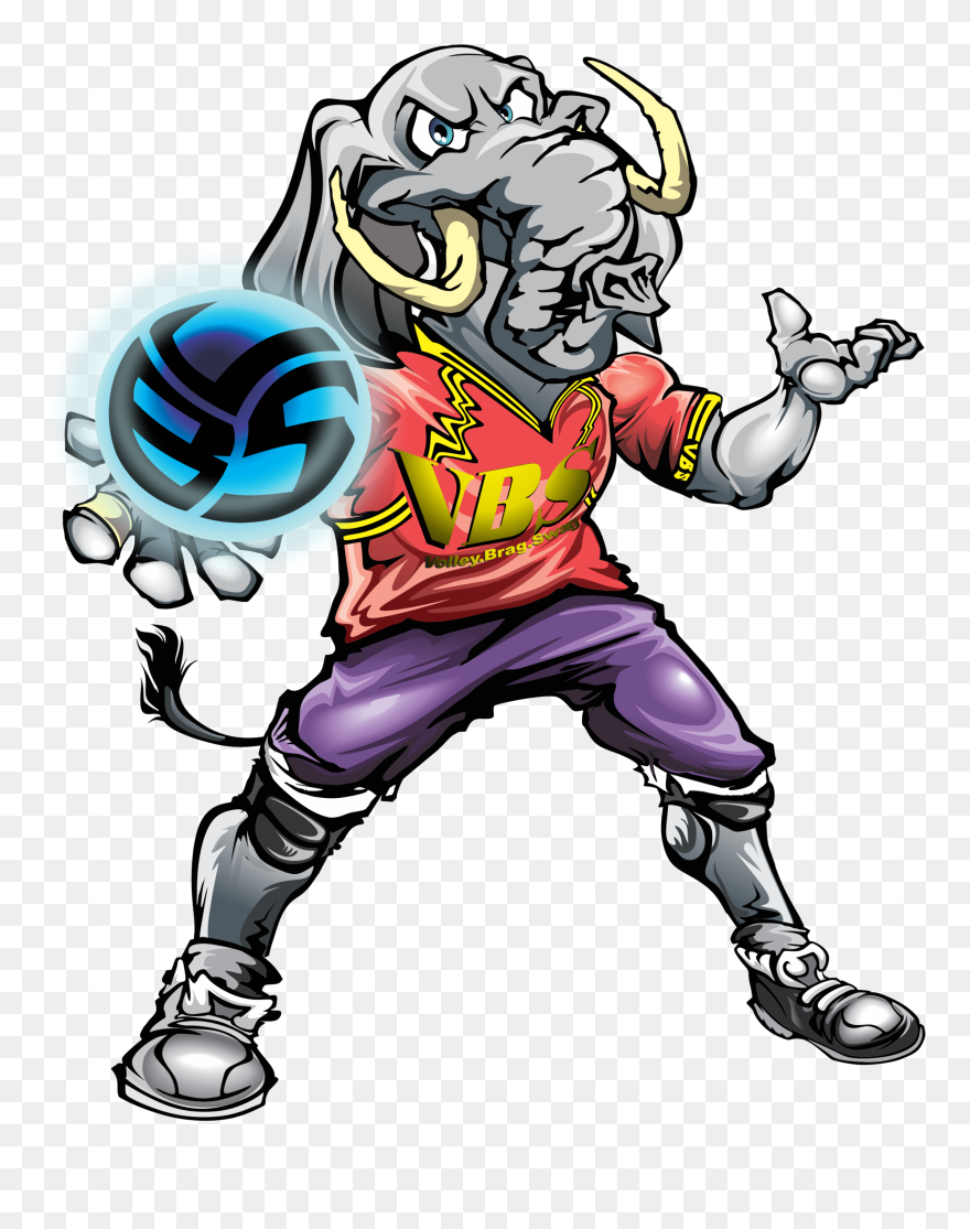 Volleybragswag Coloring Book For Kids With Elephant - Cartoon Clipart