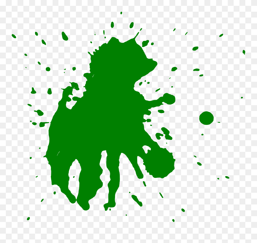 Paint Clip Art - Transparent Background Green Paint Splatter - Png Download
