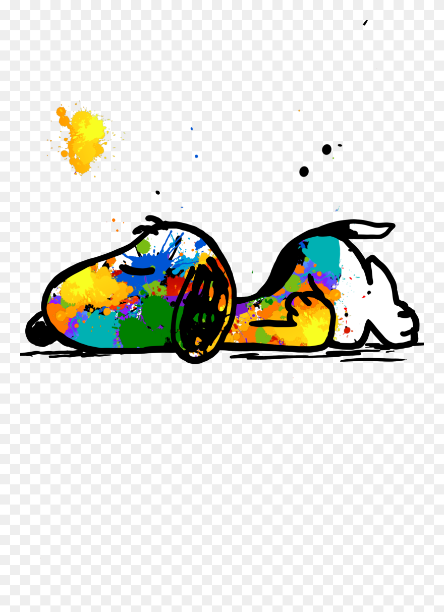 #paintsplattersnoopy #paint #splatter #snoopy #sleeping - Snoopy Sleeping Clipart