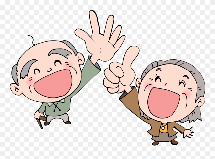 Thumb,pleased,cheek - 元気 な 老人 イラスト Clipart