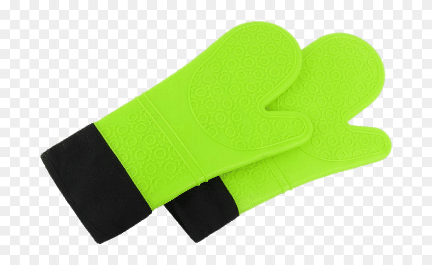 Bright Green Extra Long Oven Mitts Clip Arts - Football Gear - Png Download