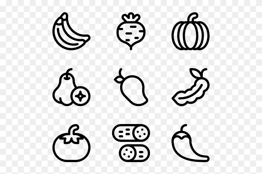 Sketch Svg Black White Fruit - Fruits Black And White Clipart Png Transparent Png
