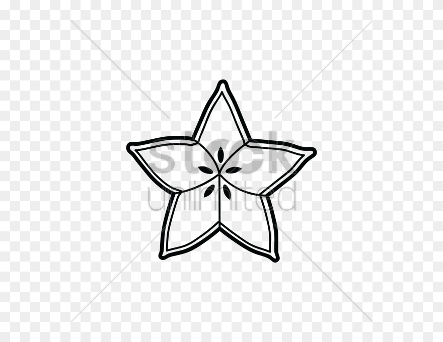 Star Fruit Clipart Chinese Star - Line Art - Png Download