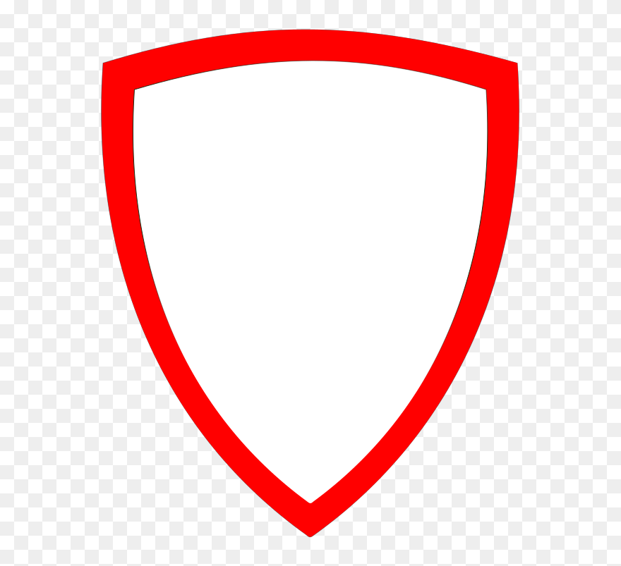 Shield, Wht W Red Border Svg Clip Arts - Red Outline Of A Shield - Png Download