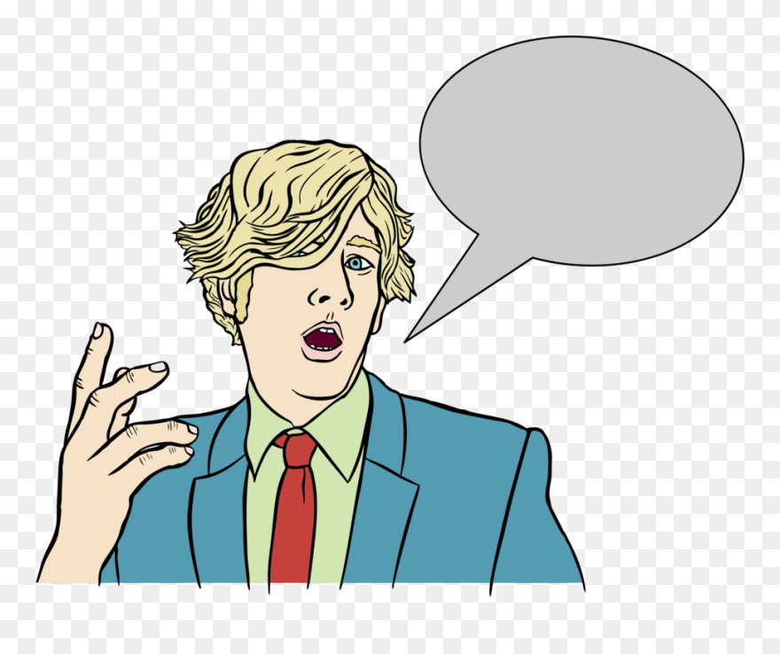 Blond Man With Speech Bubble - Cartoon With Speech Bubbles Clipart