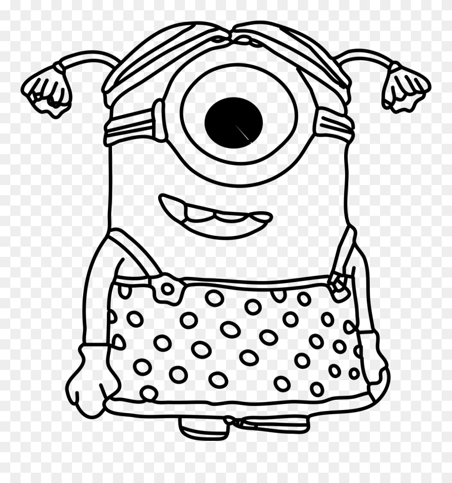 Collection Of Free Minion Drawing Eye Download On Ui - Easy Minion Colouring Pages Clipart
