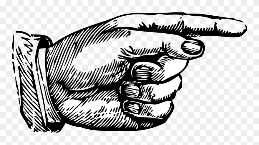 Finger Png Icons - Vintage Pointing Hand Png Clipart
