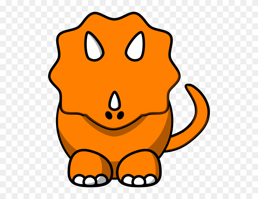 Orange Clipart Triceratops - Blue Cartoon Dinosaur Face - Png Download