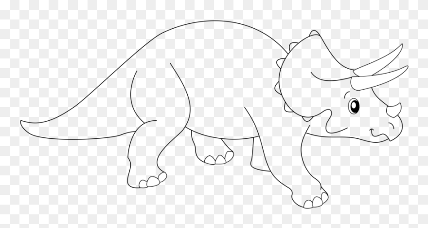Transparent Easy Clipart Drawings - Triceratops Drawing Easy - Png Download
