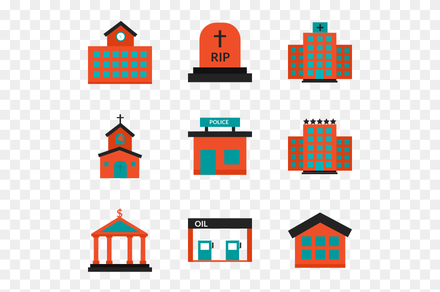 Iconos De Ciudades Clipart