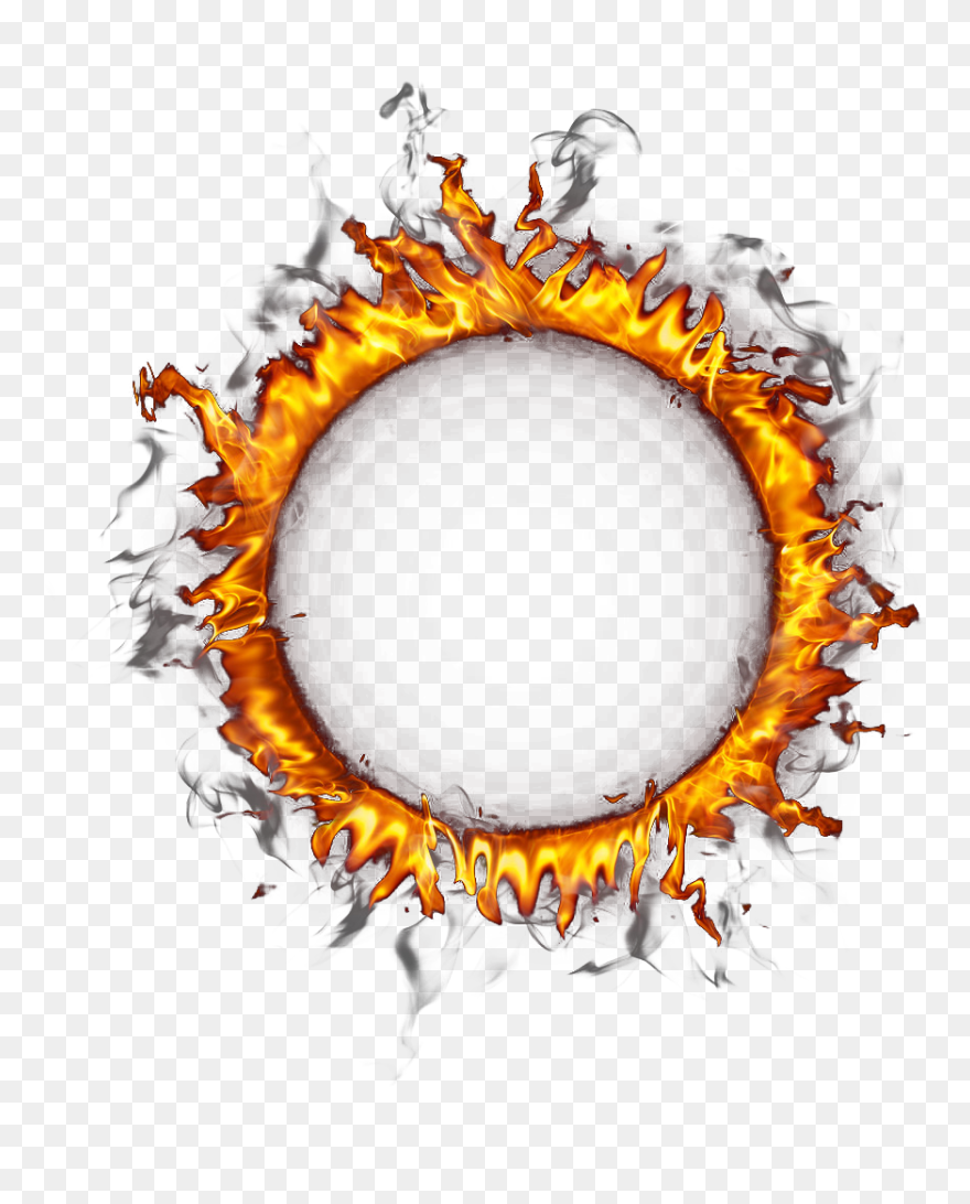 Glowing Burning Circle Png - Fire Circle Transparent Background Clipart