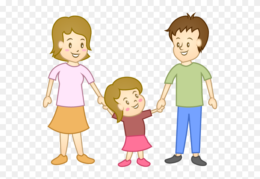 Clipart Of Parents And Child - Child And Parent Animation - Png Download