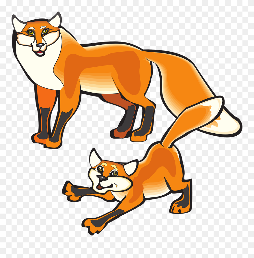 Parent And Child Foxes Svg Clip Arts - Fox Clip Art - Png Download