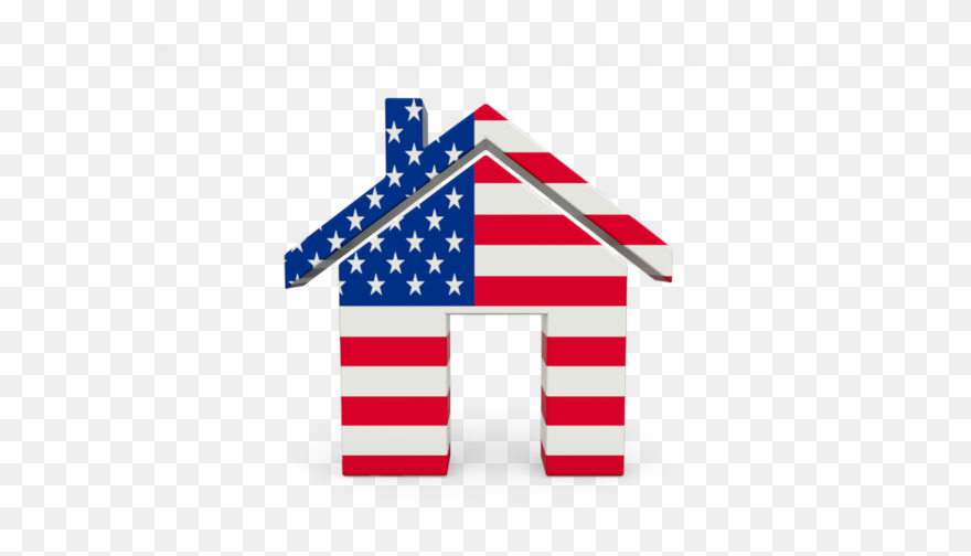 Download Flag Icon Of United States Of America At Png - American Flag Home Icon Clipart