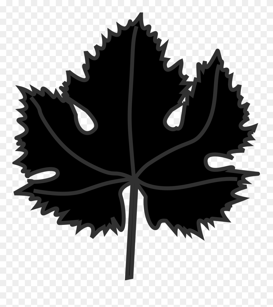 Grapes Silhouette At Getdrawings - Grape Leaf Vector Png Clipart