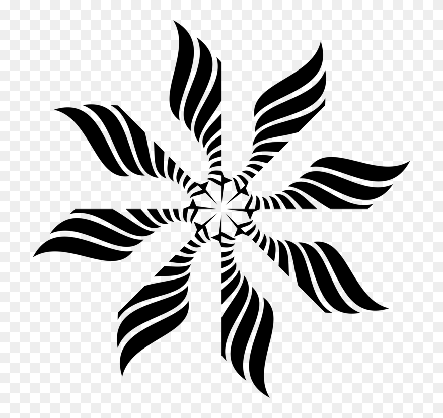 Vulture Clipart Abstract - Celtic Flower Black White - Png Download