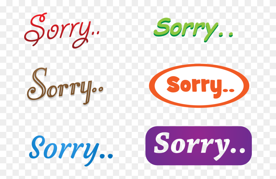 6 Sorry Vectors - Vector Graphics Clipart