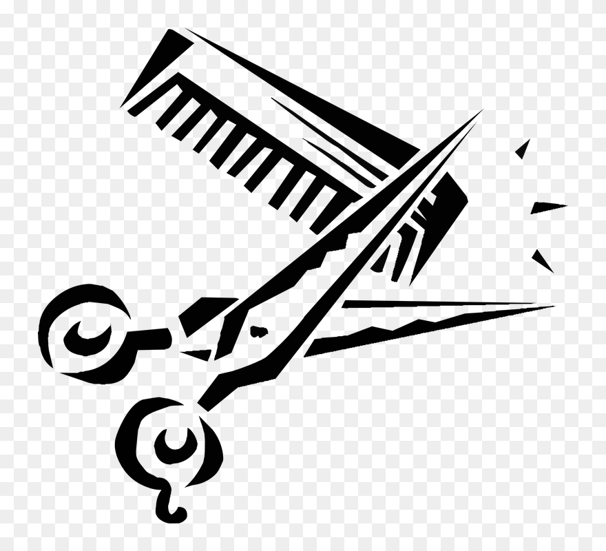 Haircut Clipart Black And White - Scissors Clip Art - Png Download