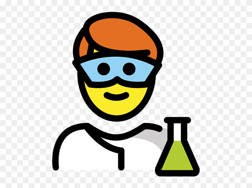 Man Scientist Emoji Clipart - Scientist - Png Download