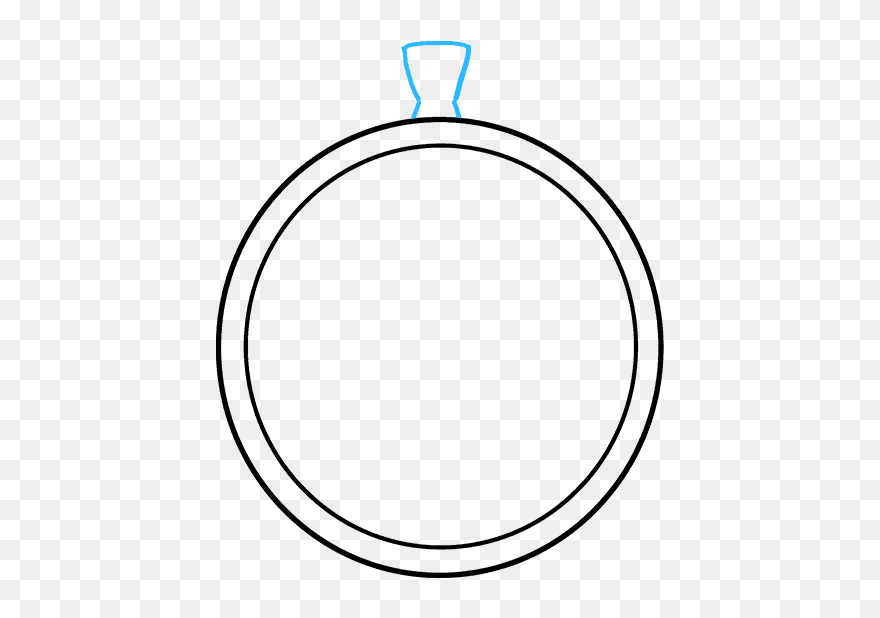 How To Draw Pocket Watch - Simple Pocket Watch Drawing Clipart