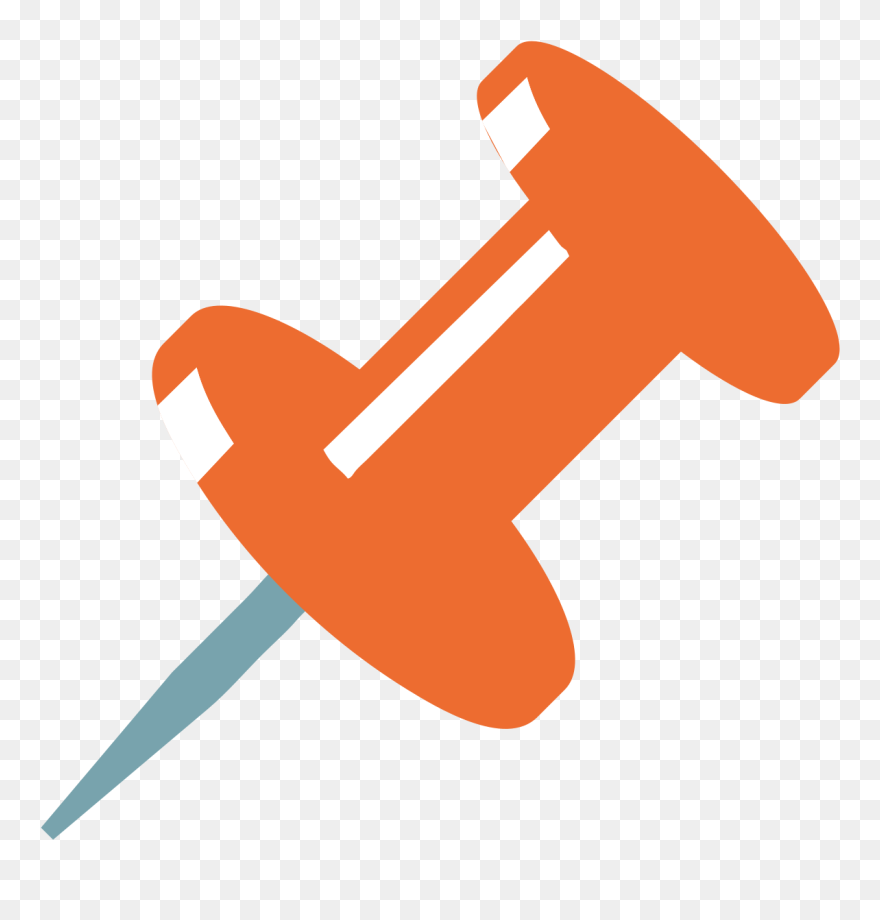 Emoji Pushpin Drawing Pin Android - Transparent Background Orange Push Pin Png Clipart