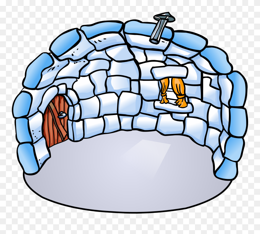 Club Penguin Mountains - Club Penguin Igloo Inside Clipart