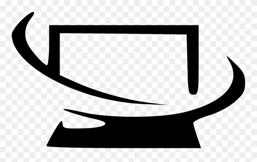 Line Art,silhouette,area Png Clipart - Silhouette Computer Clipart Black And White Transparent Png