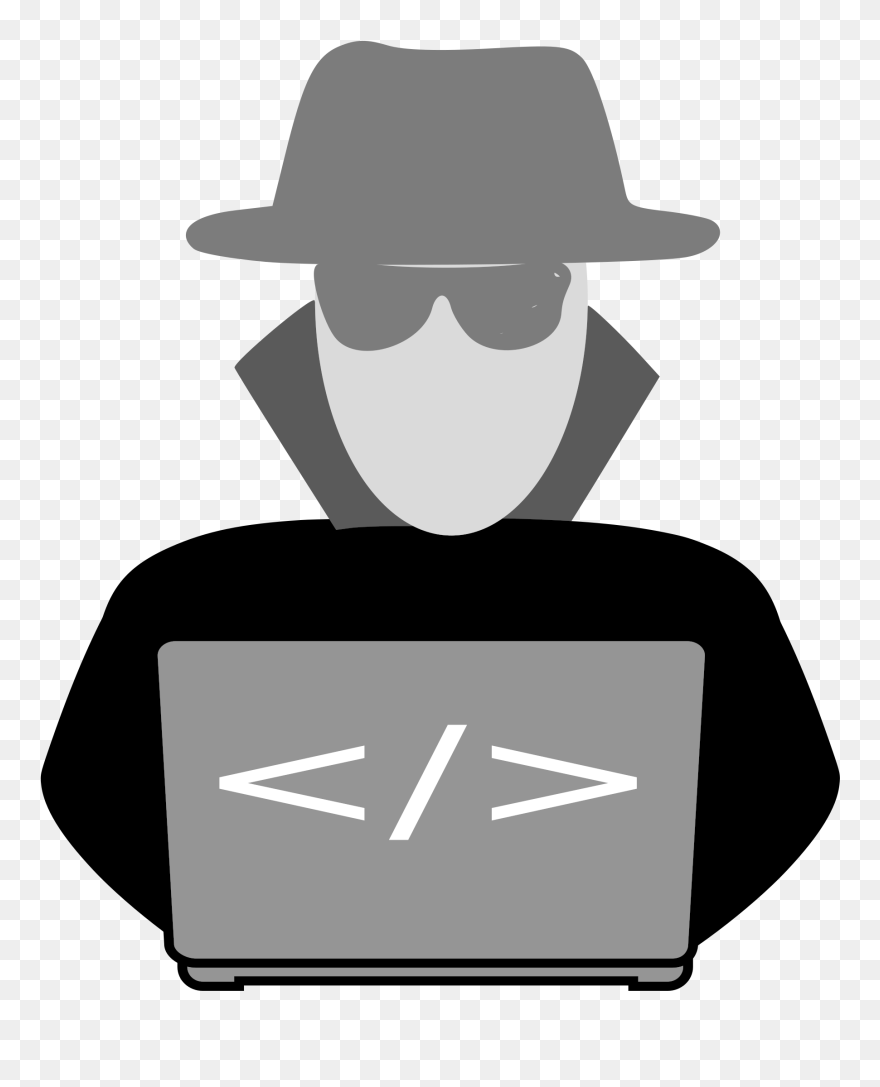Spy Behind Computer Big - Hacker Clipart - Png Download