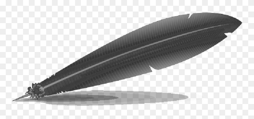 Ink, Black, Pen, Feather, Cartoon, Shadow, Eagle, Free - Feather Clip Art - Png Download