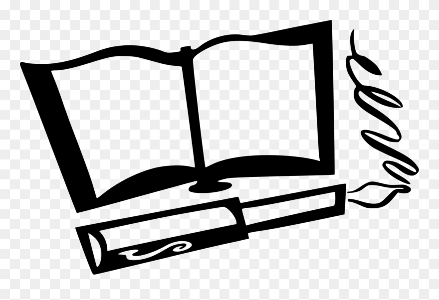 Coloring Book,pen,quill - Book And Pen Clipart - Png Download