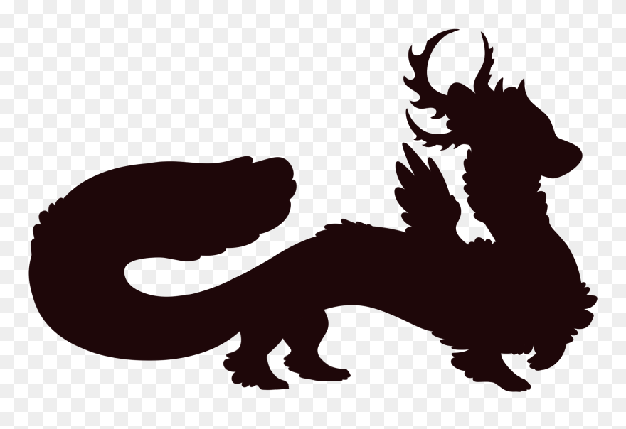 Silhouette Long Dragon Clipart , Png Download - Illustration Transparent Png
