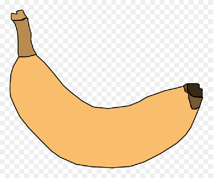 Food, Fruit, Outline, Yellow, Cartoon, Banana, Bananas - Banana Clip Art - Png Download