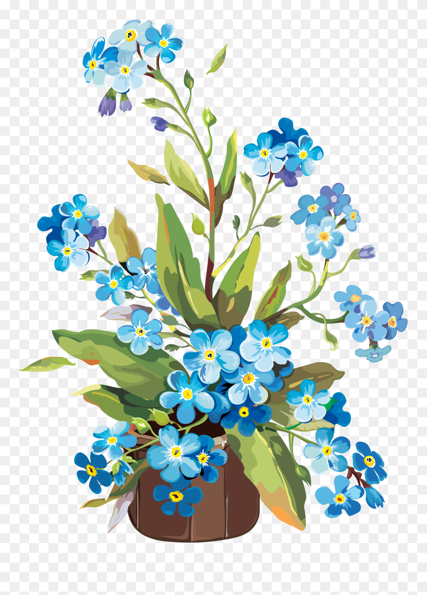 Forget Me Not Flower Art Clipart