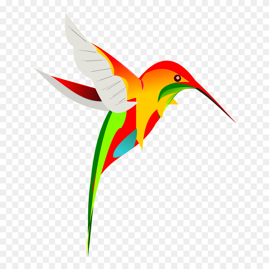Colourful Hummingbird Clipart - Mother And Baby Birds - Png Download