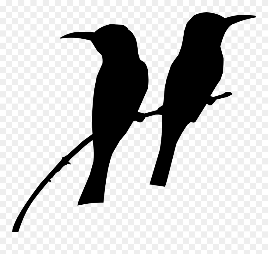 Hummingbird Clipart Decal - Sitting Bird Silhouette Clipart - Png Download