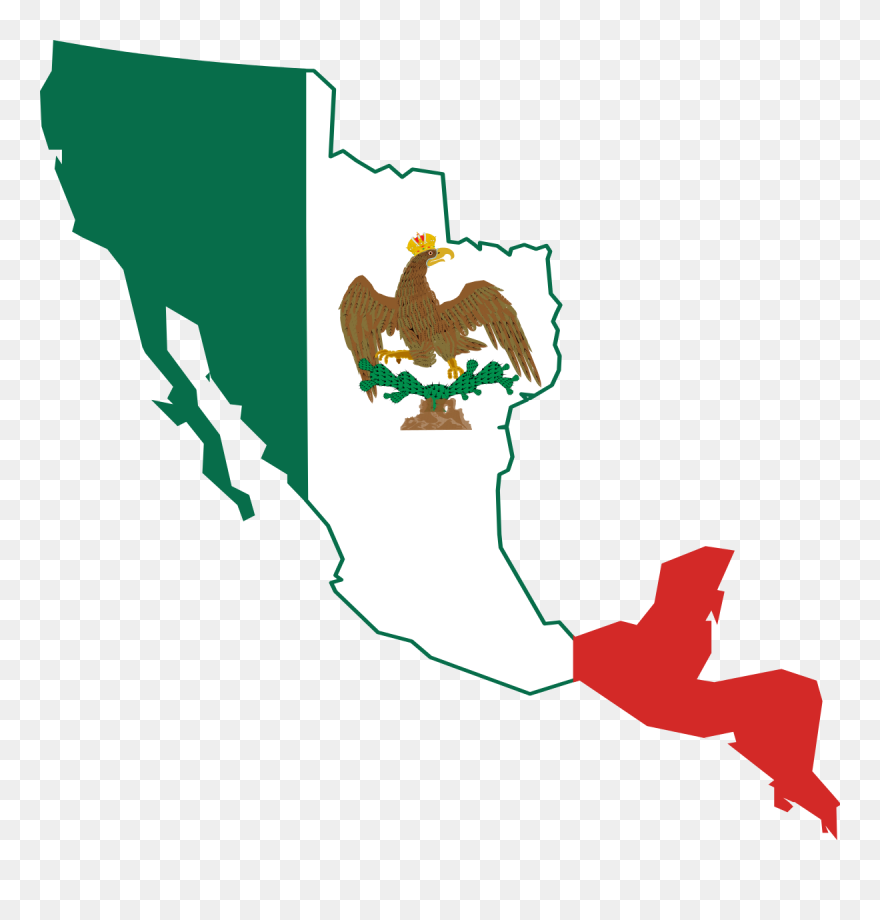 First Mexican Empire Flag Map Clipart