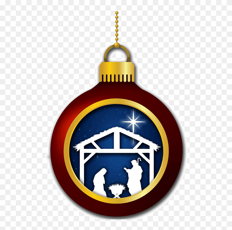 Christmas Ornament With Nativity Scene Clipart - Png Download