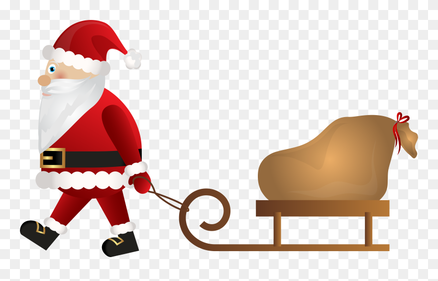 Picture Free Library Santa Claus Sleigh Clipart - Clipart Santa Claus Sleigh - Png Download