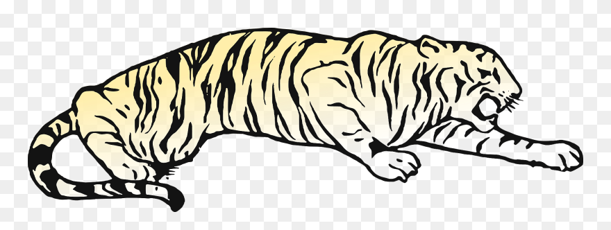 Tiger Pouncing Coloring Pages Clipart