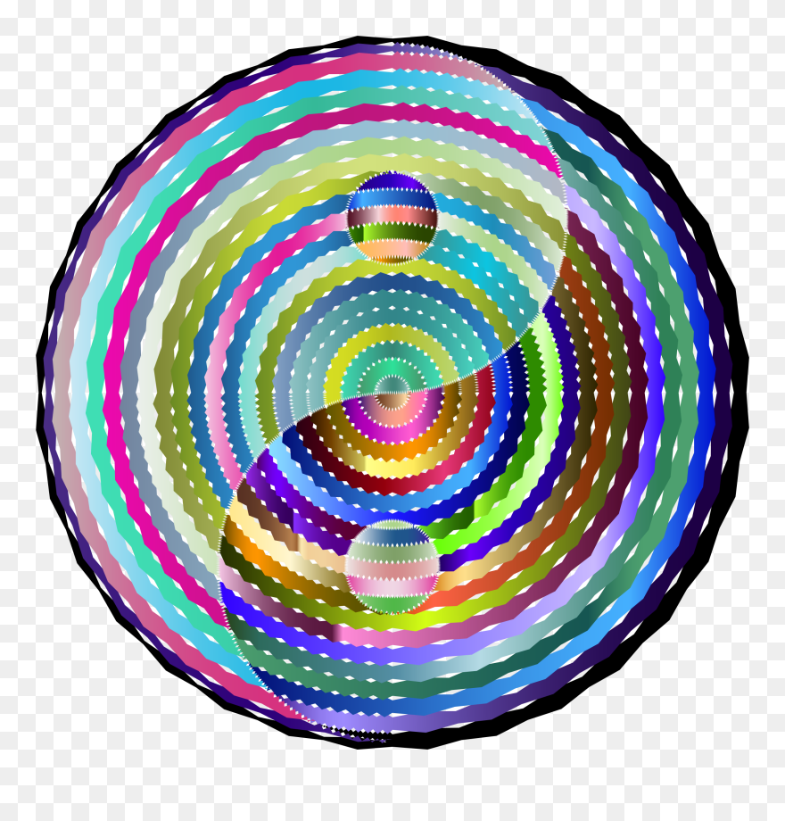 Disco Concentric Yin Yang Clip Arts - Psychedelic Anything - Png Download