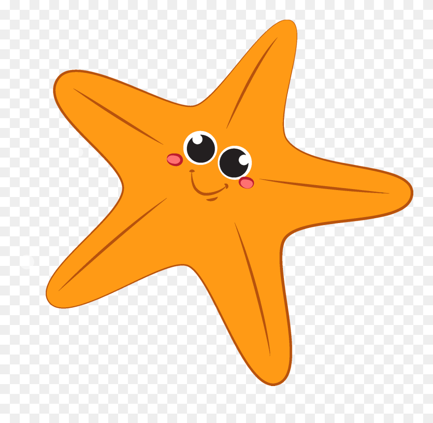Clip Art Star Fish Cartoon - Png Download