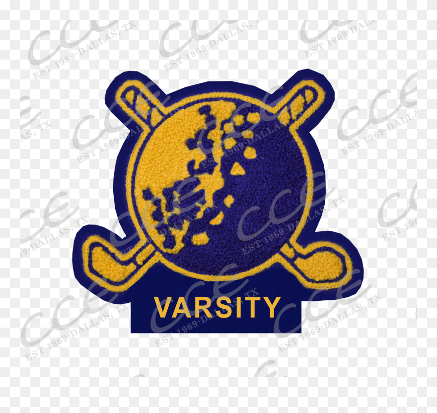 Golf Ball W/ Crossed Clubs Sleeve Patch Clipart