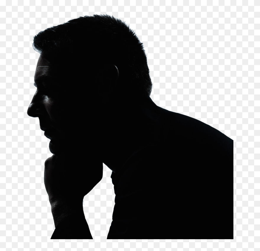 The Thinker Silhouette Stock Photography Clip Art Image - Silhouette Of Thinking Man - Png Download