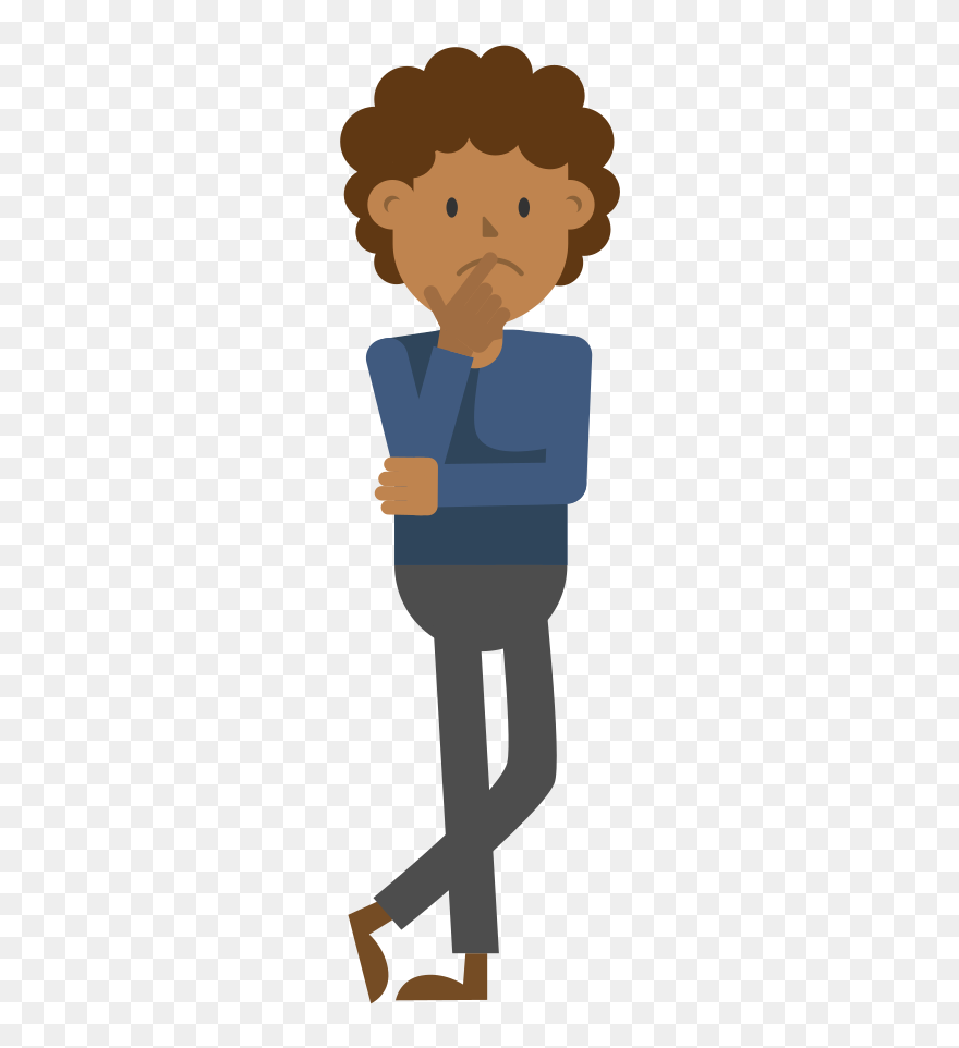 Black Man Thinking Clipart - Black Man Thinking Cartoon - Png Download