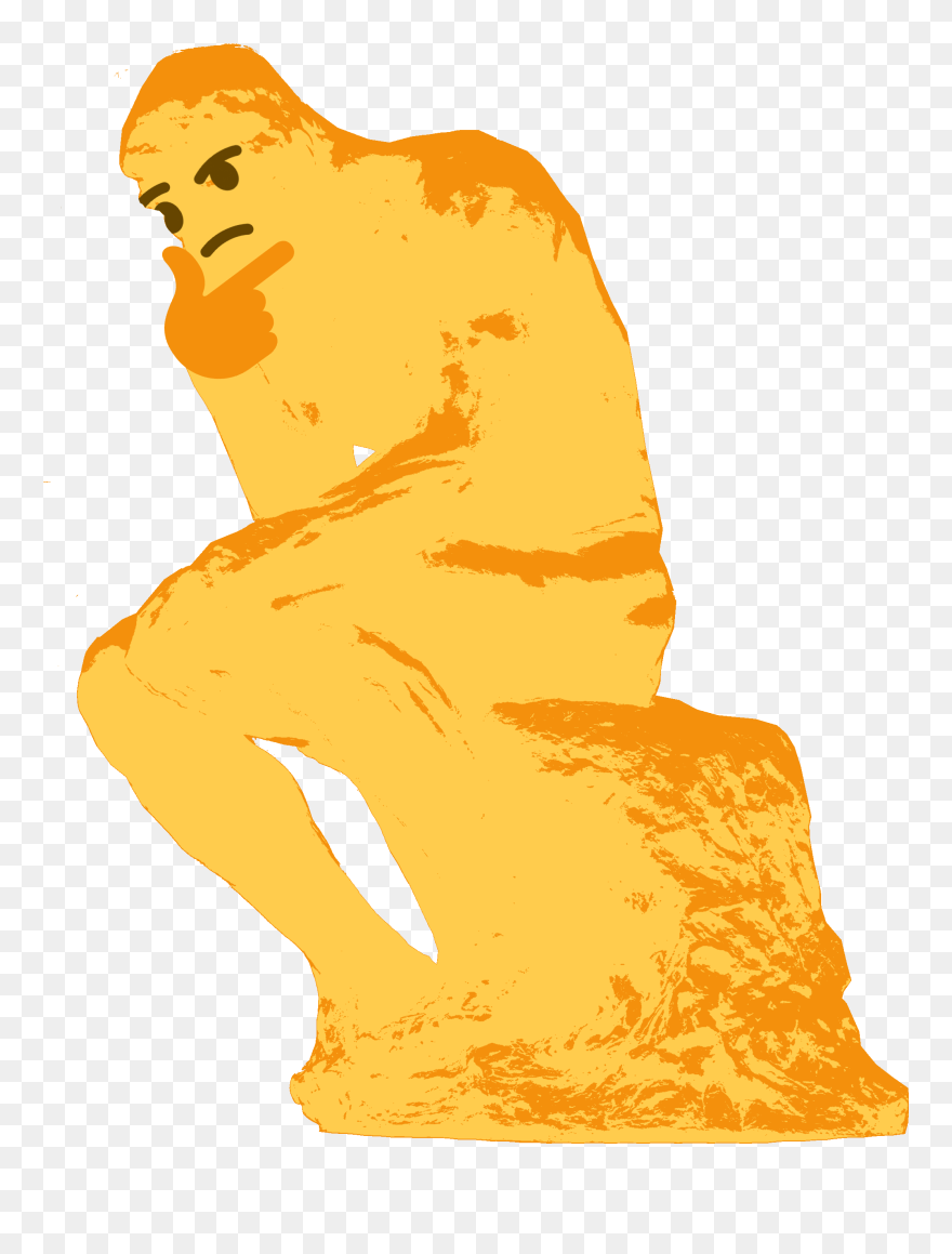 405kib, 2142x2800, Thinker - Meme Thinking Emoji Png Clipart